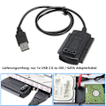 Miniatyrbild 2 av 4: B95S Hårddiskadapter - USB 2.0 till IDE/SATA-omvandlarkabel för 2.5\" & 3.5\" HDD/SSD - Enkel överföring & Backup utan drivrutinsinstallation