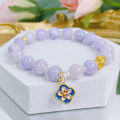 Miniatyrbillede 2 af 5: Violet Håndlavede Krystal Jade Perle Stretch Armbånd