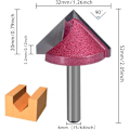 Miniatyrbild 2 av 4: 3D V-formad CNC-fräsmaskin, 32 mm x 90 grader (CED x grader), 6 mm