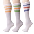 Miniatyrbillede 1 af 4: 3 par Over the Calf Tube Socks