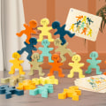 Pikkukuva 2 / 4: Montessori-lelut, 18-osainen puinen rakennuspalikka setti taaperoille