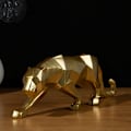 Miniatyrbillede 3 af 3: Abstrakt leopard statue leopard skulptur håndmalet dyr res