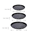 Miniatyrbillede 4 af 5: 3 stk Runde Pizza Bageplader Non-Stick med Perforerede Huller - 24cm, 28cm, 32cm - Kulstofstål Pizza Pan til Hjemmekøkkenovn (3 stk)