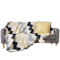 Miniatyrbillede 1 af 3: Boho tæppe fuld dækning sofa tæppe sofa håndklæde blødt hyggeligt kabel strik tæppe, multifunktionelt dekorativt tæppe sofa håndklæde varmt bomuldssofaovertræk 9