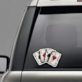 Miniatyrbillede 3 af 5: Universal Bilklistermærke Sjov Poker Mærkat Karosseri Vindue Reflekterende Vandtæt 15 x 10 cm