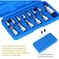 Miniatyrbillede 5 af 5: 13 stk. Torx topnøglesæt, T8 - T70 topnøglesæt, hun-Torx toppe, Torx bit topnøglesæt, krom vanadium stål 1/4\", 3/8\" og 1/2\" drev