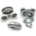 Miniatyrbilde 3 av 5: Set med 4 dusjdørruller - To hjul - Oval - Butterfly-formet (23mm)