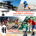 Miniatyrbilde 4 av 5: 2 stk Skateboardveggstativ Dobbel vegg hylle med oppbevaringskroker for Longboard Snowboard Skateboard