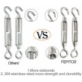 Miniatyrbilde 4 av 5: 6 stk. Wire Tensioner M4 Rustfritt Stål Justerbar Turnbuckle Hook And Eye Set H