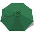 Miniatyrbillede 4 af 5: Parasol-erstatningsbetræk - 8 ribber - Diameter 2,7 m - Vandtæt - UV-beskyttelse - Erstatningsstof - Grøn