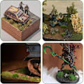 Miniatyrbillede 5 af 5: 2 stk. 64 Tuft Statisk Græs Kunstigt Græs Model Turf Moderne Skov til DIY Jernbane Tog Landskabsscene Kunstigt Græs Model