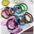 Miniatyrbilde 3 av 3: 10 stk 8mm perler elastisk armbånd håndlaget rundt glassarmbånd f