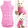 Miniatyrbillede 1 af 4: Strikkede fletninger fletning turtleneck sweater strikvarer overtøj til hunde