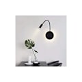 Miniatyrbillede 2 af 5: 3+8W LED-sengelampe LED-svanelampe til læsning (sort)