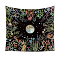 Miniatyrbild 1 av 5: 1PC Väggbonad, Psykedelisk Väggbonad, Stjärnhimmel Måne Blomma