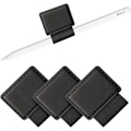 Miniatyrbillede 1 af 5: 4 stk. Penholder-etui, perfekt til at organisere blyanter og penne, læder penholder med elastisk løkke til stylus, sort