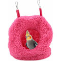 Miniatyrbillede 1 af 5: Fugle hængekøje, papegøjer rede plys fugle rede seng plys Berber Berber gyngestol fleece til papegøje papegøje ara conures (M, rose rød)