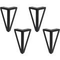 Miniatyrbild 1 av 5: 4-pack möbelben, metall, 15 cm svarta möbelben (15 cm, svart)