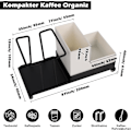 Miniatyrbillede 2 af 4: Kaffesortimerings Sæt - Lille Kaffesortimer - Opbevaring til Kop, Mælk og Sukker - Sort