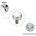 Miniatyrbillede 4 af 5: 3D Metal Skull Punisher Emblem Sticker 2 stk., Biler Pynt Metal