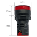 Miniatyrbillede 4 af 5: 3 stk. AD16-22D/S 12 V DC 20 mA Rød/Grøn/Gul LED-blinklys