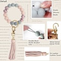Miniatyrbild 5 av 5: Nyckelring Armband Silikon Nyckelring Armband med Läder Tassel