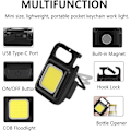 Miniatyrbilde 2 av 5: Nøkkelring LED lommelykt, USB oppladbar liten COB multifunksjon