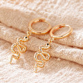 Miniatyrbillede 5 af 5: Guld Slange Øreringe til Kvinder 18K Guldbelagt Dainty Slangeformet Charm Huggie H
