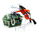 Miniatyrbillede 5 af 5: Skattekiste og dykker Live-Action luftning luftbobler bevægelse