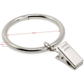 Miniatyrbilde 2 av 4: 20 stk gardinringer med klips, rustfritt stål gardin hengeringer med klips, 38mm indre diameter (sølv)