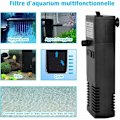 Miniatyrbillede 3 af 4: 4W 600L/T Vandgennemstrømning Akvariefilter Internt Filter til 60L Akvarium Filterpumpe Akvarium med Filtersvampe til Fisk
