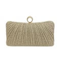 Miniatyrbillede 1 af 3: Dame Gylden Glitter Clutch Pung Pleated Aften Taske til Bryllup Bryllupsfest, Guld