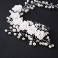 Miniatyrbilde 2 av 4: Brud Blomster Hårkam Perle Bryllup Tiara Hodeplagg Hodebånd H