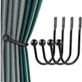 Miniatyrbillede 1 af 5: Pieces Metal Gardin Tiebacks, U Form Gardin Holdbacks Draperi Holdbacks, til Boligindretning Gardiner, Soveværelse, Køkken (Sort)