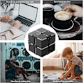 Miniatyrbilde 4 av 5: 2 stk. Dekompresjonsleketøykube, Fidget Finger Toy Stress og angstlindring, Time Killing Infinite Cube for kontorpersonell (svart)