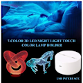 Miniatyrbillede 2 af 2: LED Natlampe 3D Farverig Fjernbetjening Lys Smart Touch Remo