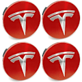 Miniatyrbild 1 av 5: Tes-la Model 3 Model S Model X Hjulnavkapslar, Hjulnavkapslar Kit, 4 st Hjulnavkapslar Tes-la Logotyp