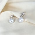 Miniatyrbilde 4 av 5: Legering diamant perle øredobber kvinners mote temperament personlighet