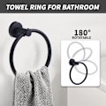 Miniatyrbillede 4 af 5: Toiletpapirholder og håndklædeholder, 2 badeværelsestilbehør mat sort