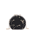 Miniatyrbilde 2 av 5: Kvinne Håndveske Peach Hjerteformet Blonder Skulderveske Clutch Bag, Svart