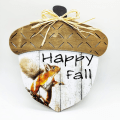 Miniatyrbillede 5 af 5: Happy Fall Skilt Træ Efterår Høst Ornamenter Veranda Forreste Dør Th