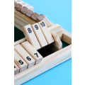 Miniatyrbild 4 av 4: 4-vägs Shut The Box Tärningsspel (2-4 spelare) för barn + vuxna [4-sidig stor träbräda, 2 tärningar + Shut-The-Box-regler] Smart spel för att lära sig siffror, strategi + riskhantering
