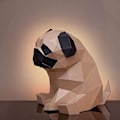 Pikkukuva 2 / 4: 3D-mopsipaperiveistos, esileikattu DIY-paperikäsityöpakkaus, käsintehty eläinhahmo, ruskea väri, DIY 3D-paperimalli, luova kodin sisustus