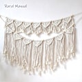 Miniatyrbilde 1 av 5: Set med 2 stk. Macrame veggdekor, Chic moderne vevd tapet, Håndlaget hjemmedekor