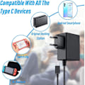 Pikkukuva 4 / 5: Virtapää N_intendolle/Switch OLED/Lite, tukee TV-tilaa, nopeaa latausta USB Type-C:llä, yhteensopiva Switch Lite/Switch OLED:n kanssa