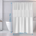 Miniatyrbillede 3 af 3: Bruseforhæng 200x180cm Polyester og EVA Badeforhæng Semi-Transparent Vandtæt Anti-Mildew til Badeværelse - Hvid