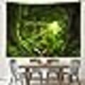 Miniatyrbild 3 av 5: Forest Tapestry Tree Cave Nature Tapestry Väggbonad Misty Tree
