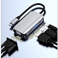 Miniatyrbild 3 av 5: 4 i 1 USB C HUB, dockningsstationsadapter med 4K-HDMI, VGA, grå