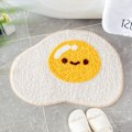 Miniatyrbilde 1 av 5: Sklisikker søt baderomsmatte myk dusjmatte plysj mikrofiber absorberende tykk lodden gulvmatte, maskinvaskbar, egg