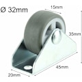 Miniatyrbild 2 av 4: Platthjul Universal Swivel Hjul Fast Platta Montering 1'' Mini